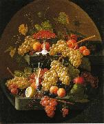 Severin Roesen Fruit and Wine Glass oil painting